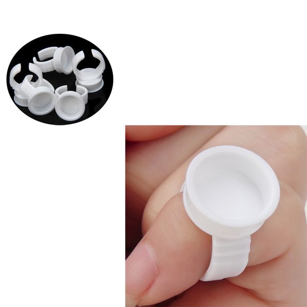 

100Pc Microblading Pigment Glue Rings Plastic Tattoo Ink Holder For Semi Permanent Tattoo accesories free shipping