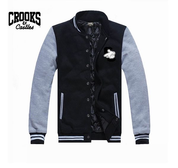 

diamond supply men 902 crooks castles thicken jackets men fashion printing men sports sweatshirt hoodie fleece, Black