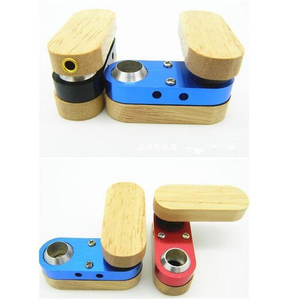 Новые 3 цвета Складные деревянные трубы Металлические курительные трубы Табак портативный испаритель