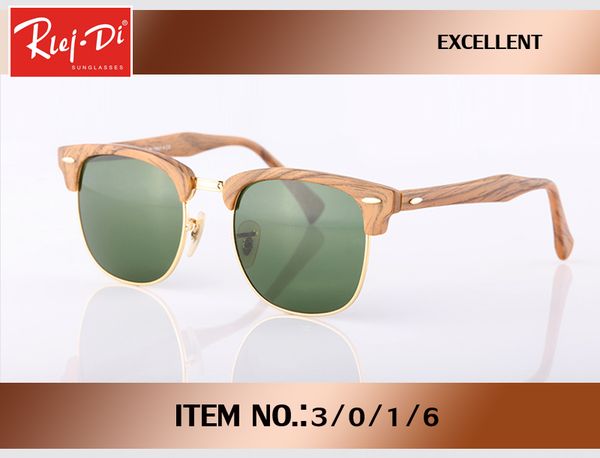

Luxury half rimle ungla e women original brand de igner un gla e mirror wood ytle eyewear reflective len lunette de oleil femme