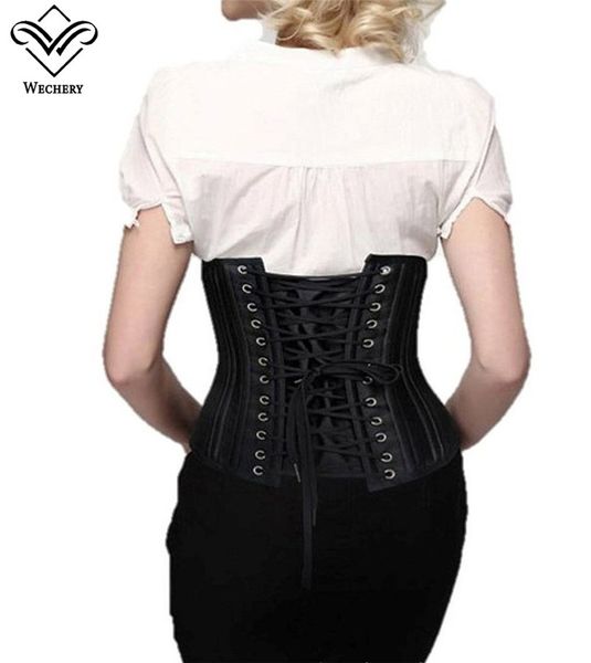 Schwarzer Taillentrainer, 26 doppelte Stahlknochen, Taillentrainingskorsetts, Body Shaper, Unterbrustkorsett, Schlankheitsgürtel, Übergröße XS-6XL