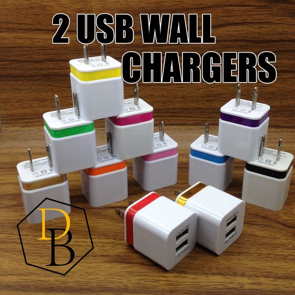 

настенные зарядные устройства 5v 2a us plug 2шт адаптер зарядного устройства универсальный адаптер переменного тока для iphone 7 samsung s5