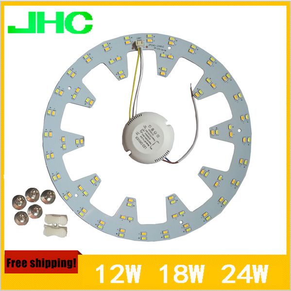 Ring-Deckenleuchten, Aluminiumplatte, hochwertige SMD5730-LED-Deckenleuchte, 24 W, 18 W, 12 W, AC90V-260V, warmweiß, kaltweiß, in einer Leiterplatte