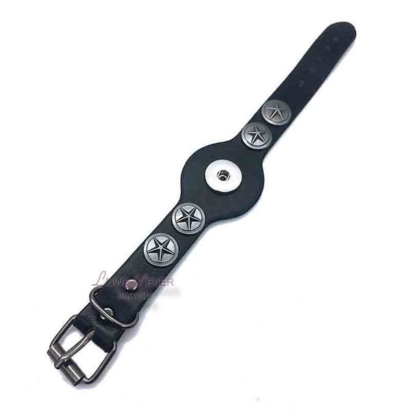 

teenagers 192 original genuine leather retro fashion 18mm snap button bracelet charm jewelry for women men interchangeable, Golden;silver