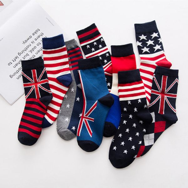 

12pairs/lot Winter Brand Harajuku Men's Stocking British Style Long Thin Warm Stocks Gradient Color Male's Fashion Personality Cotton Socks