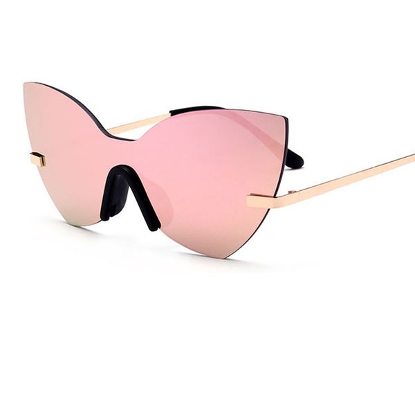 

brand design woman luxury butterfly sunglasses frameless nail riveting cat eye sun glasses women driving eyewear goggles uv400 y100, White;black