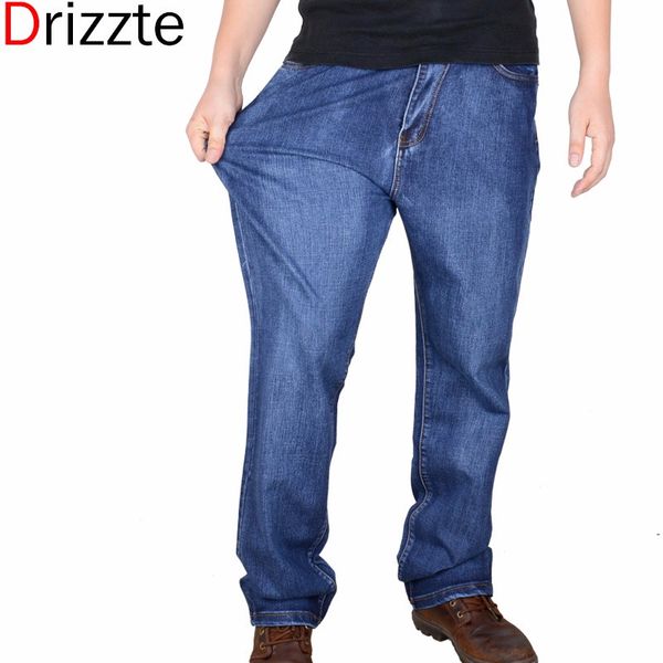 

drizzte brand men plus big size pants 38 40 42 44 46 48 50 52 mens high stretch big and tall large trouser jeans for men, Blue