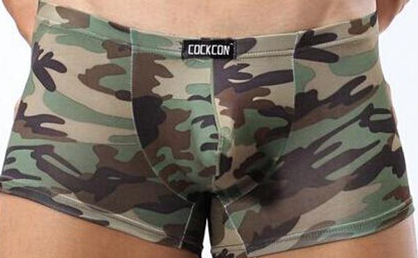 

fine men's underwear camouflage boxer briefs slim low waist underpants underwear briefs /l/xl, Black;white