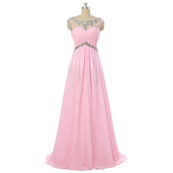 

beaded v back long chiffon prom evening dress gowns 2016 floor length formal dress for party real p, Black;red