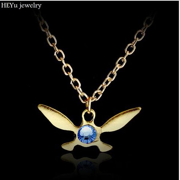 

wholesale- legend of zelda necklace zelda triforce pendant navi necklace jewelry butterfly charm papillon necklace dropshipping, Silver