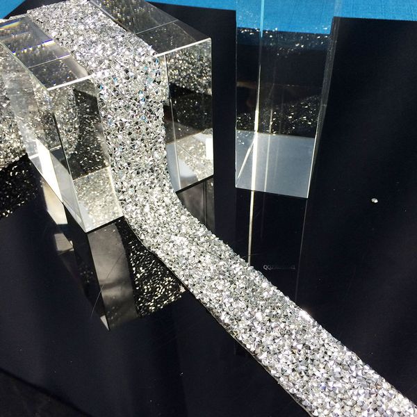 

новый кристально-серебряный ободок со стразами, 1 ярд / лот, ширина 3 см, прозрачный