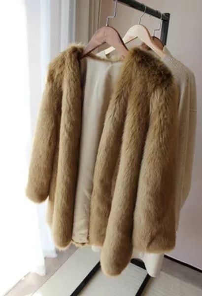 

new ladies warm winter queen purple imitation fox fur n127, Black