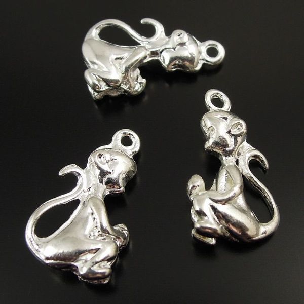 

10pcs/lot antique silver monkey alloy pendant charms jewelry finding 16*11*4mm au37380 jewelry making, Bronze;silver