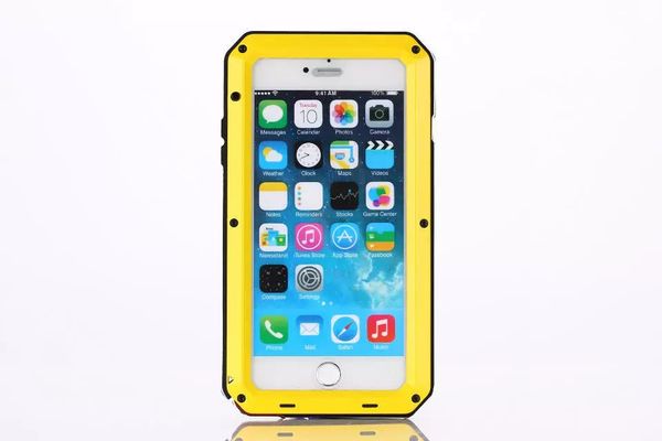 

waterproof metal aluminum case for iphone 6 6s 4.7inch plus case +gorilla glass key paragraph phone case with bubble bag