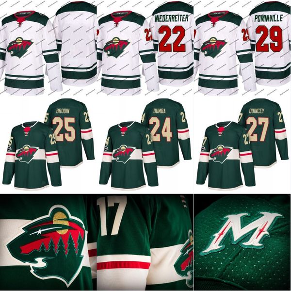 

Minnesota Wild Jersey 22 Nino Niederreiter 23 Gustav Olofsson 24 Matt Dumba 25 Jonas Brodin Custom Hockey Jerseys White Green