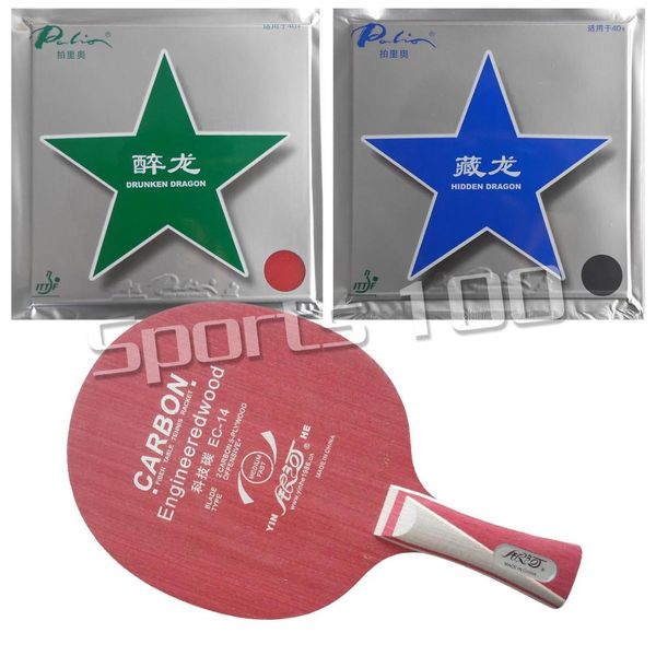

wholesale- pro combo racket galaxy yinhe ec-14 with palio hidden dragon 40+ and drunken dragon 40+ long shakehand fl