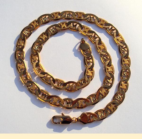 

fine yellow gold jewelry men's birthday deluxe thai baht 24k stamp gold necklace 24" solid curb chain, Silver
