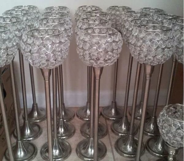 Cristal Ball Candle Title Mesa Centerpieces para decoração de casamento