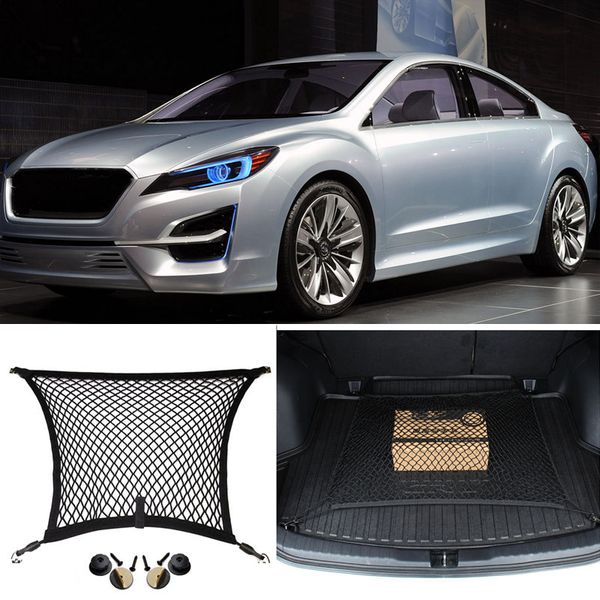 

for subaru impreza car auto rear trunk cargo organizer storage seat plain vertical net luggage organizer nylon liner cover