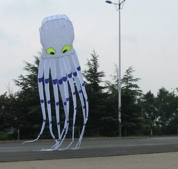 

Бесплатная доставка !! 8 м однолинейный трюк белый параплан Octopus POWER Sport Kite игрушки на открытом воздухе A ++