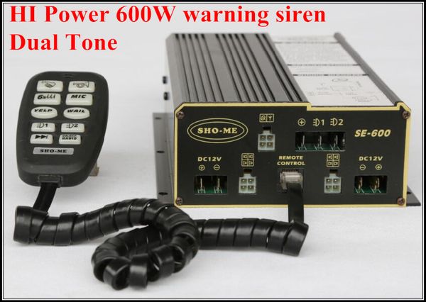 High Power super-600W carro / amplificadores caminhão sirene de alerta de alarme com microfone para a polícia, ambulância, veículo de bombeiros (sem alto-falante)