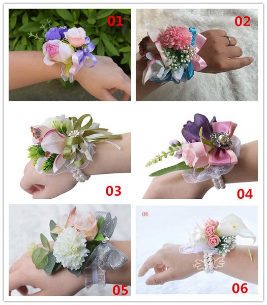 2017 New Wrist Corsage Artificial Flowers Bridesmaid Sisters Hand