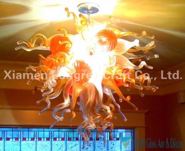 

бесплатная доставка цвет / размер customized ce / ul сертификат торшеры 100% ручная работа выдувного янтарный стеклянные люстры