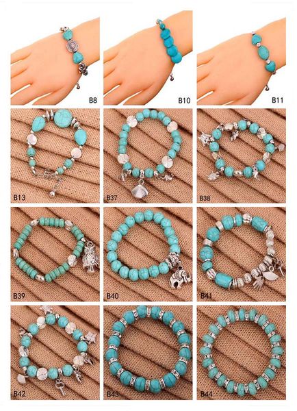 

women's diy european beads charm bracelet emtqb4,animal shell tibetan silver turquoise bracelet 12 pieces a lot mixed style, Golden;silver