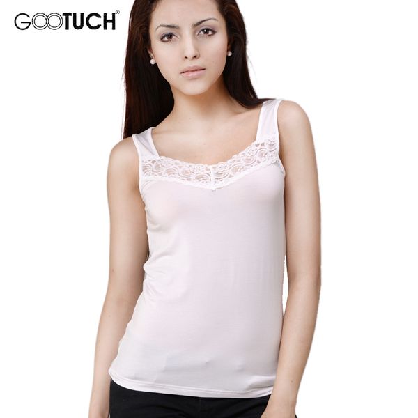 

wholesale-camisoles women 95% modal 5% spandex womens tank lace vest undershirt underwear gootuch 2224, Black;white