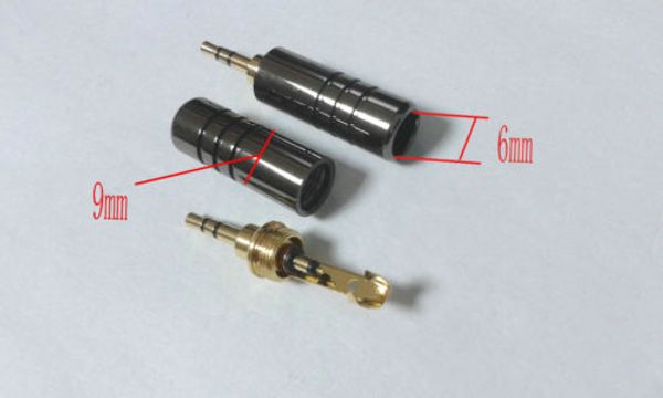 1 stks Koper Vergulde 2.5mm Mannelijke Stereo Jack Plug solderen DIY