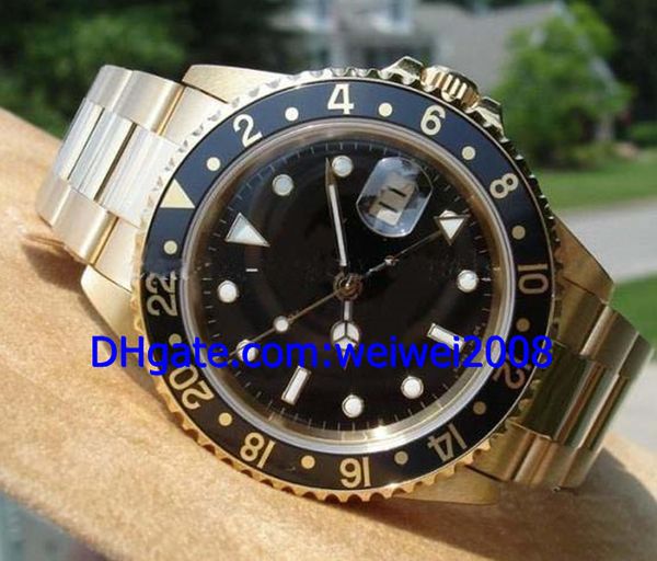 

wholesale - new gmt solid yellow gold "f" men's automatic mechanical watch black mens sport movement wrist watch, Slivery;brown