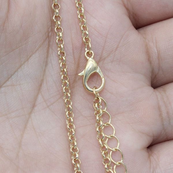 

5pcs/lot Gold 2.5mm Curb Trace O Link Chain Necklace with Lobster Clasp 18" 20" 22" 24" 26" 28" 30" For Pendant Jewelry Making DIY