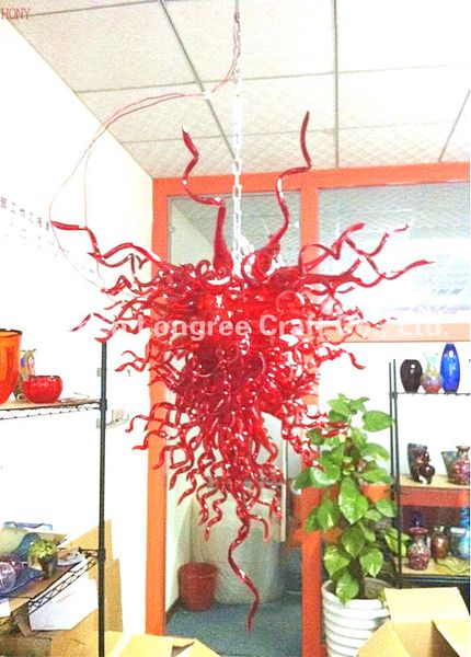 

ac led bulbs 110v/240v big high ceiling red glass pendat antique indian glass lamps