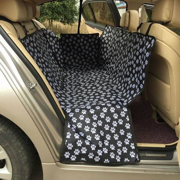 

car pet seat covers universal waterproof hammock style scratch proof 600d oxford fabric with zipper double-deck black claw design