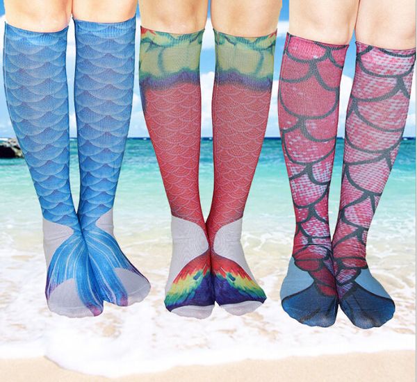 christmas stockings 3d sock kids women men multiple 3d print socks knee long socks mermaid pattern - Christmas Stockings For Men christmas stockings 3d sock kids women men multiple 3d print socks knee long socks mermaid pattern - Christmas Stockings For Men