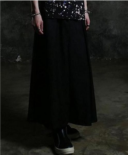 

men's summer new super personality stylist culottes easy leisure wide-legged pants exaggeration stage /27-40, Black