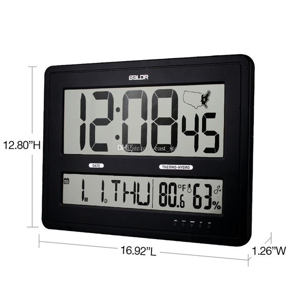 Baldr Jumbo Digital Wall Clocks With Big Time Display Zone Map Calendar Function Temperature And Humidity Unique Large Clock - 6 Time Zone Digital Wall Clock Baldr Jumbo Digital Wall Clocks With Big Time Display Zone Map Calendar Function Temperature And Humidity Unique Large Clock - 6 Time Zone Digital Wall Clock