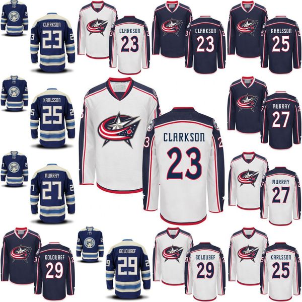 

Columbus Blue Jackets Hockey Jerseys #23 David Clarkson #25 William Karlsson #27 Ryan Murray #29 Goloubef Men/Youth Hockey Jersey