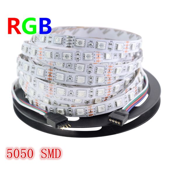 

5 meters 300leds rgb led strip light 5050 smd 60leds/m non-waterproof dc 12v indoor lighting