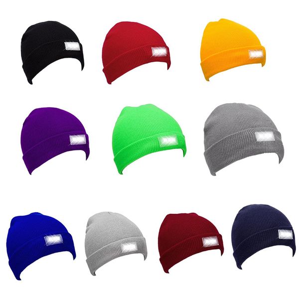 

Snapback Hats LED Light Cap Beanie Hat with 2 Batteries for Hunting Camping Running Fishing Vintage Hats 10pcs