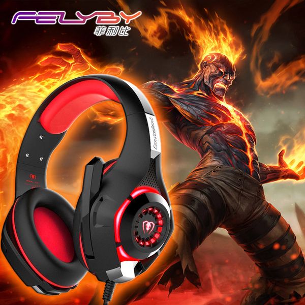 

New for mobile phone PS4 PSP PC Gaming Headphones 3.5mm+usb Wired Headset with Microphone LED Lamp Noise Canceling Headphone