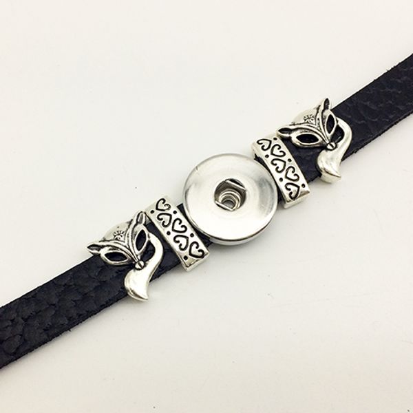 

Hot Sale Retro FOX Leather snap button Bracelet BT213 (fit 18mm 20mm snaps) party dress jewelry DIY