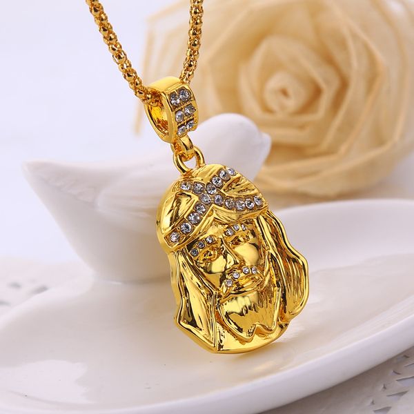 

new hip hop jesus christ pendant necklace with corn chain 24k gold plated and diamond, hign quality and ing, Silver