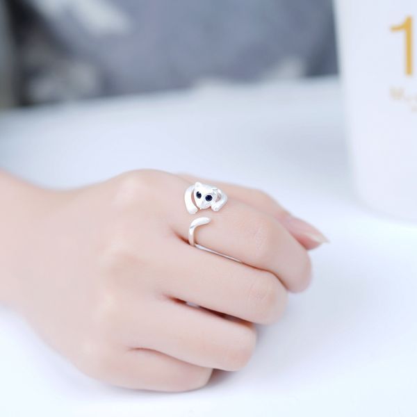 

100% 925 fits european jewelry blue eye leopard silver rings brand fashion finger rings open women ring antiallergic