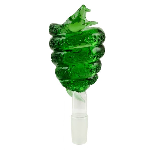 

14mm Snake Shape Glass Bowl Herb Holder Mixed Color 5 Free Screens Free Shipping