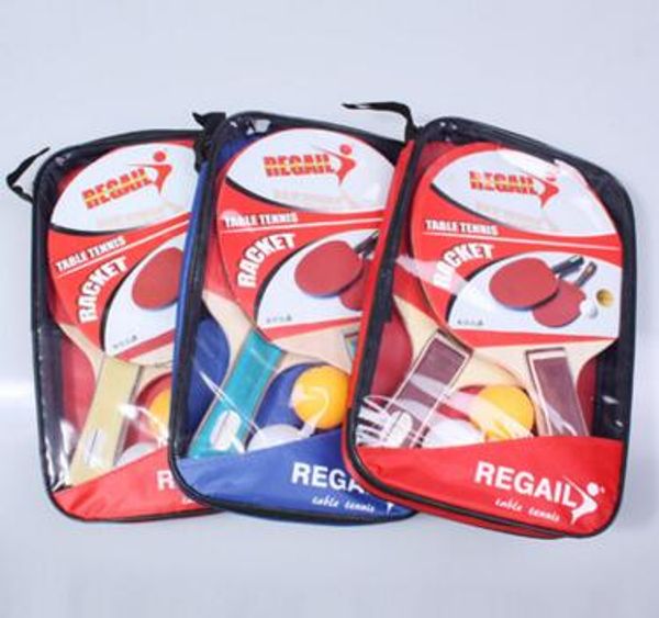

table tennis racket set double face shake-hand ping pong paddle with retail bag training for students kids