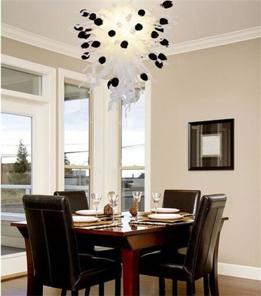 

lr1163-ce/ul certificate white with little black murano glass livingroom decorative lighting fixture home decor glass hanging chandelier