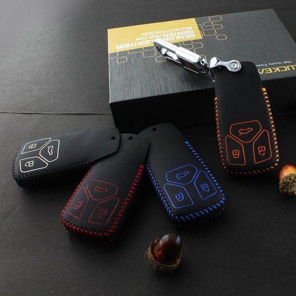 

brand new leather remote key case cover holder for audi q7/tts