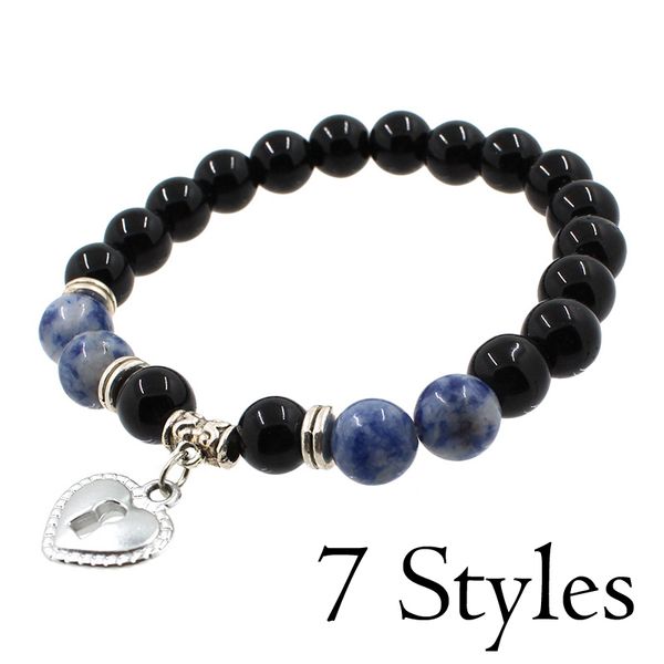 

classic alloy lock heart lock pendant bracelets for women men pulseira beads charm bracelets & bangles friendship jewelry b353s, Golden;silver