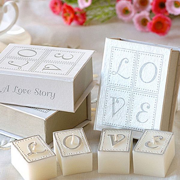 New Love Story Candle In Book Shape Case Wedding Party Gift